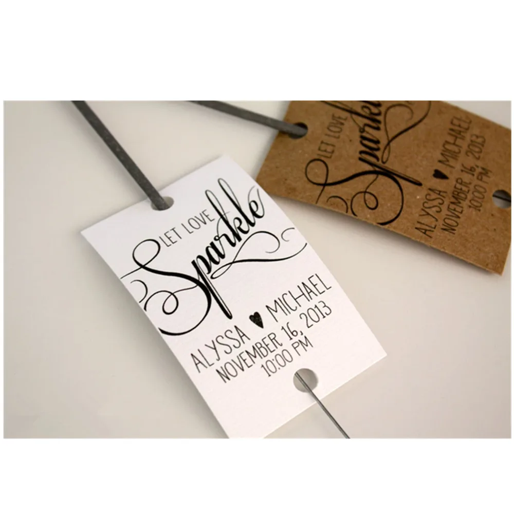 Custom Wedding Sparkler Tags, Send Off Tags, Let Love Sparkle, Personalized Wedding Spar