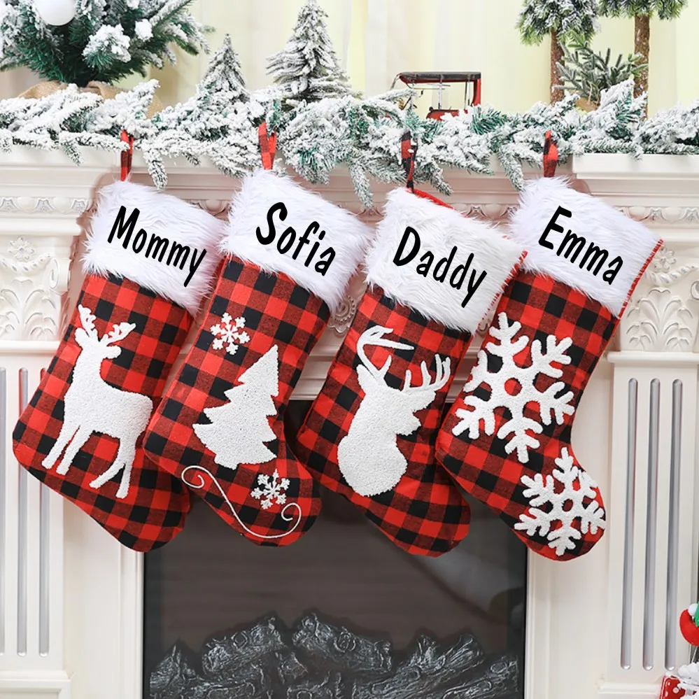 Personalized Christmas Stockings Customized Stocking for Family Matching Stockings for Christmas Gifts Custom Holiday Stocking