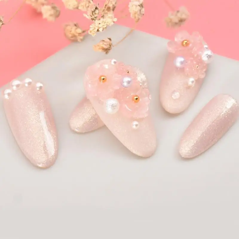 3D Nail Tip Acrylic Powder Nail Glitter Builder Clear Pink White Crystal Powder Manicure Salon Tools T0848