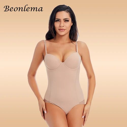 Imagen 2 del producto Body moldeador de cuerpo para mujer, moldeador de cuerpo con copa, cuerpos de compresión, funda para el vientre, entrenador de cintura, ropa interior adelgazante reductora