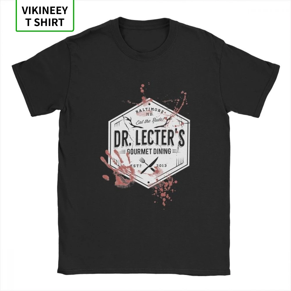 Dr Lecter's Gourmet Dining Hannibal Men's T Shirt Lecter Mads Horror Hannigram Tee Shirt Short Sleeve T-Shirt Cotton Tops