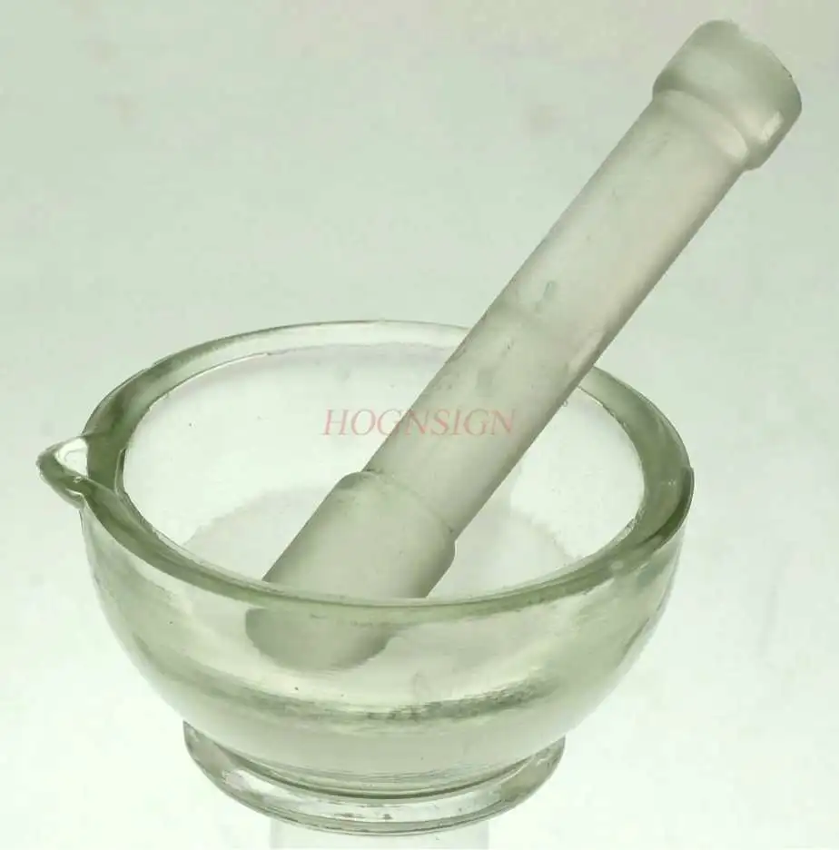 Glass mortar 60mm Chinese traditional medicine grinding bowl mortar mashing chemical instrument experimental consumables