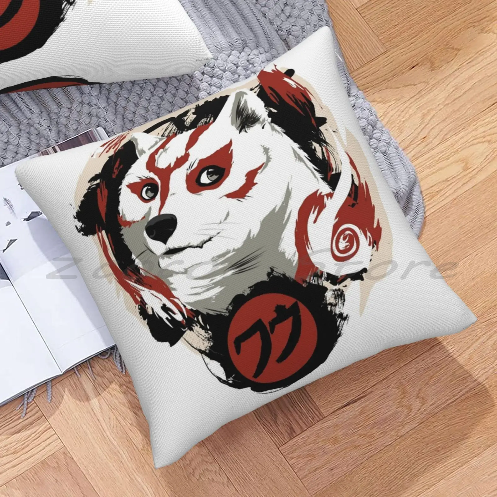 Much Comfy Personalized Diy Pattern Plush Linen Velvet Comfortable Pillow Case Doge Okami Amaterasu Meme Funny Cool Wow Jimiyo