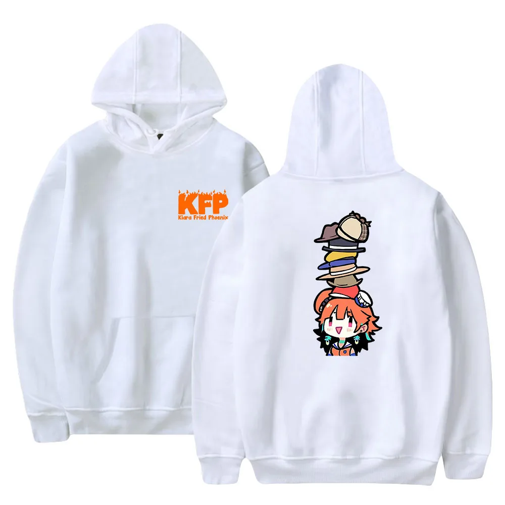 HOLOLIVE Vtuber Takanashi Kiara Print Autumn and Winter Holiday Men/Women Pure Cotton Fleece Hooded Novelty Sweet Streetwear