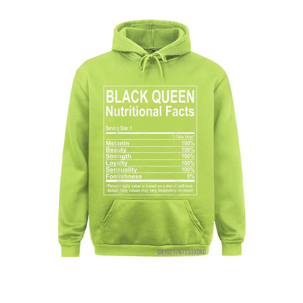 Funny Black Queen Nutritional Facts Self Love Hoodie Sweatshirts For Men Leisure Hoodies Faddish Preppy Style Sportswears