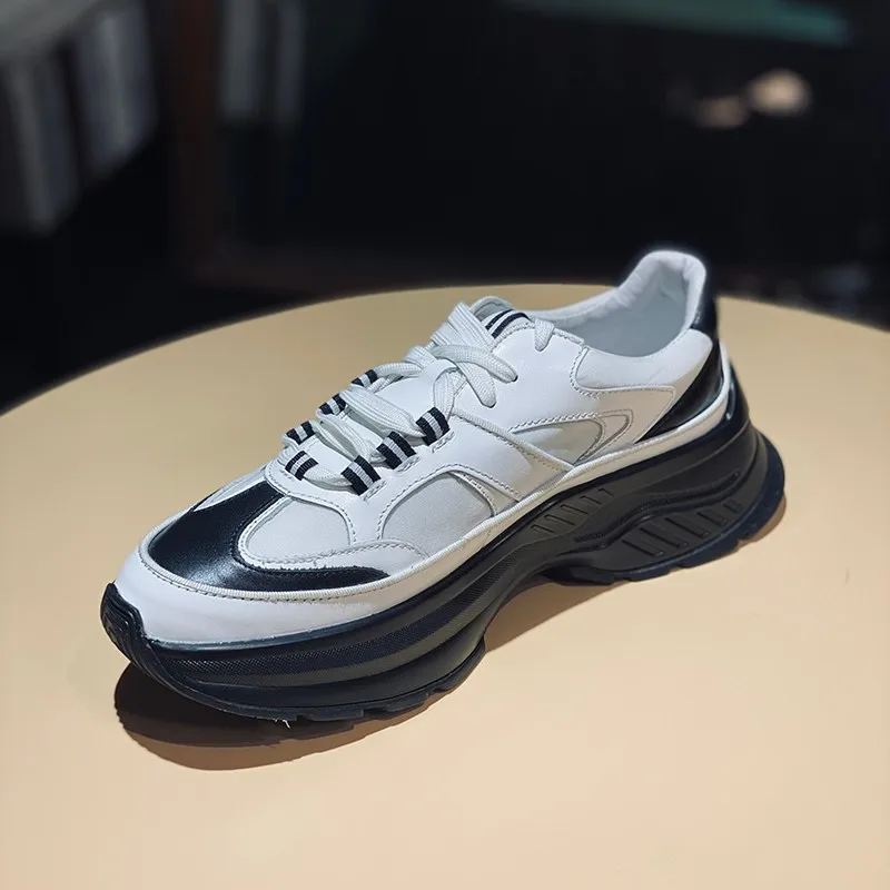 Platform Casual Sneakers Mens Footwear New Spring Breathable Black White Mixed Colors Designer Shoes Lace Up Jogger Active Shoes