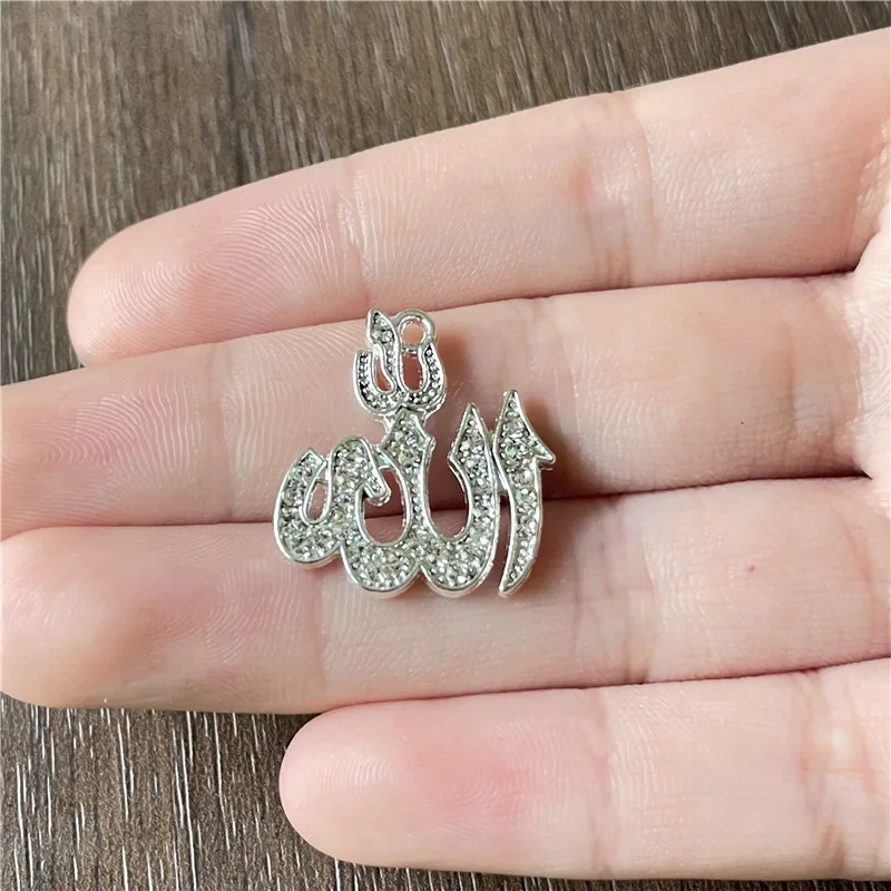 Imagem -04 - Muçulmano Islâmico Allah Strass Pingente para Fazer Jóias Faça Você Mesmo Artesanal Pulseira Colar Rosário Pingente Acessórios 120 Peças