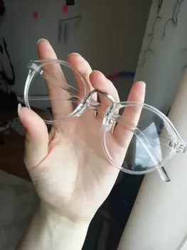 Lunettes rondes transparentes tendance, monture claire, lunettes de vue pour femmes, lunettes pour hommes, montures optiques style geek, transparentes 8 best sales Montures transparentes pour hommes - №5