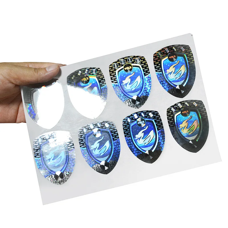 Custom Gold Holographic Anti-Counterfeit Void Broken Sticker Label 3D Design Circle and Oval Security Stickers