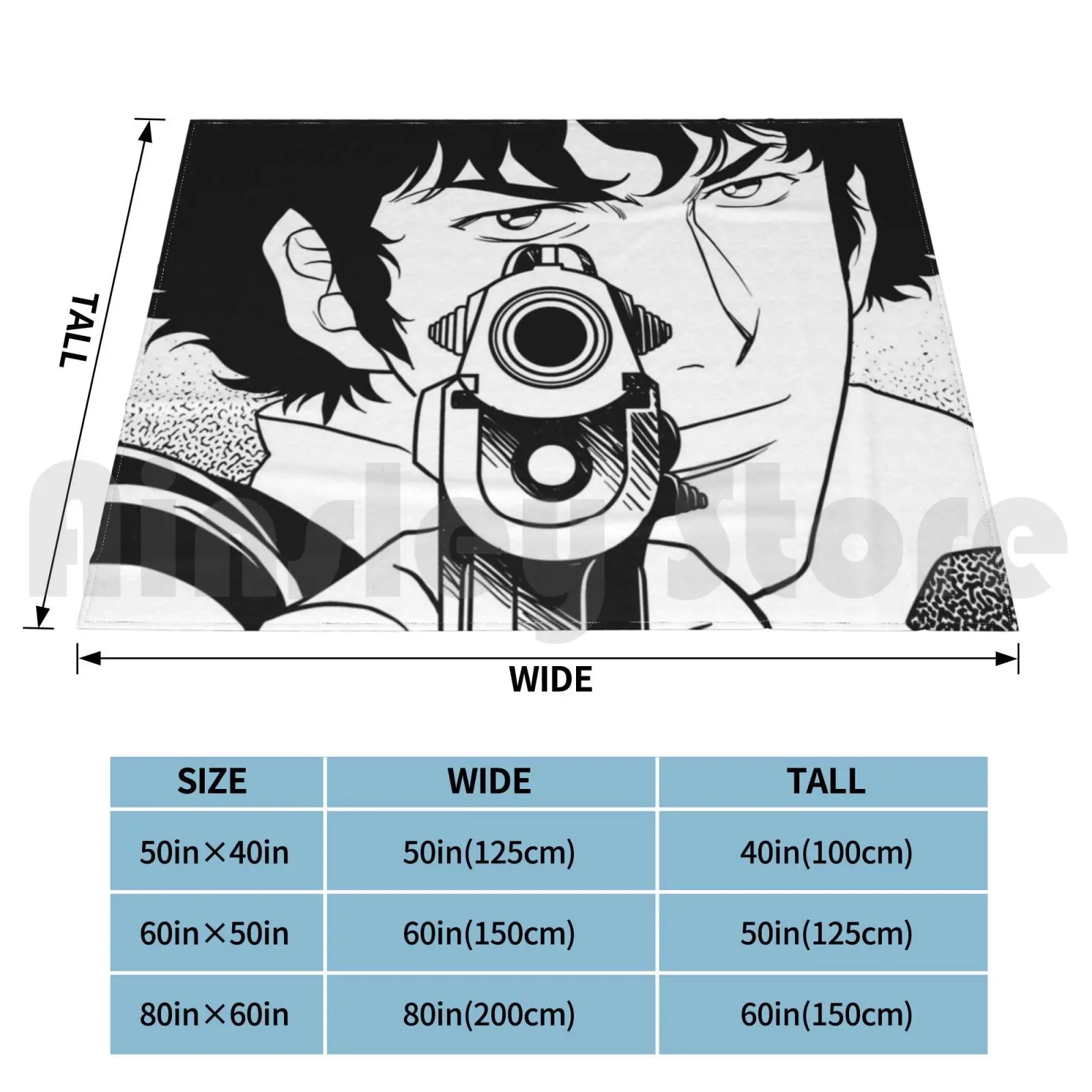 Blanket Space Cowboys 1912 Spike Spiegel Faye Valentine Ed Jet Black