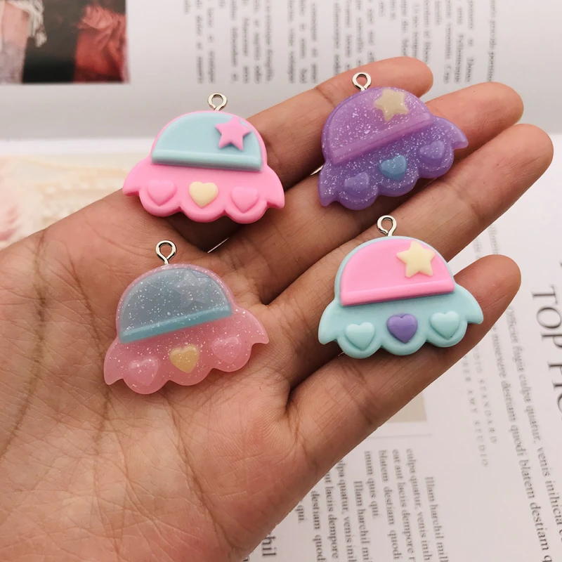 10pcs Resin Flatback Cute Colorful Charm Pendant for Earring, Keychain, Jewelry, Scrapbooking, DIY, Necklace