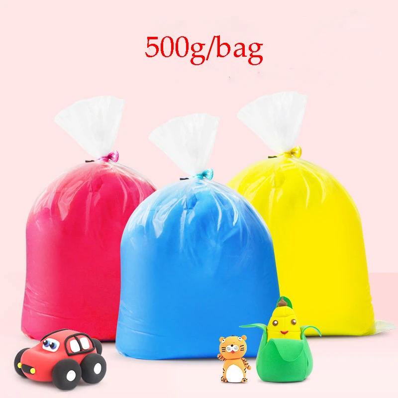 500g/bag Polymer Clay Super Light Soft Modeling Polymer Clay Plasticine DIY Children Toys Learning Sliming Kids Toy Light Clay