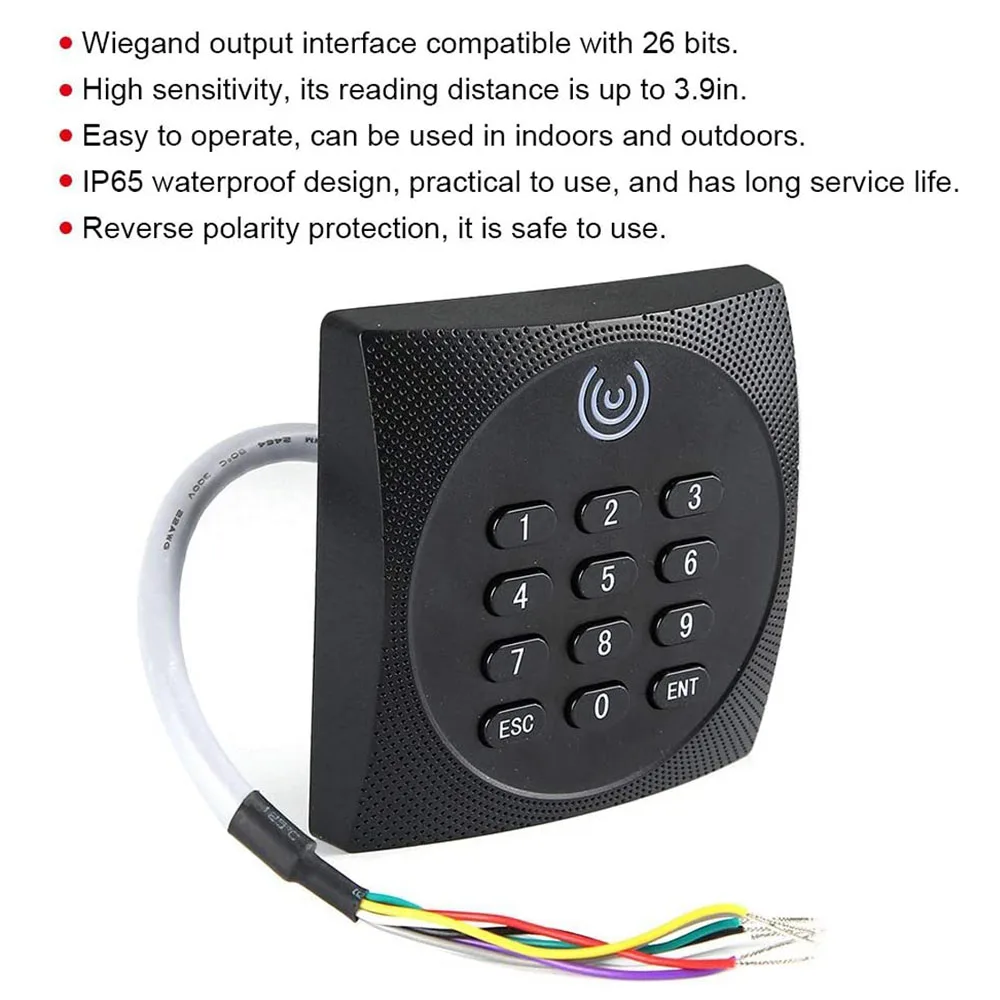 Waterproof Keyboard Rifd IC Card Reader Wiegand 26 34 Card Password Reader for Door Access Control System