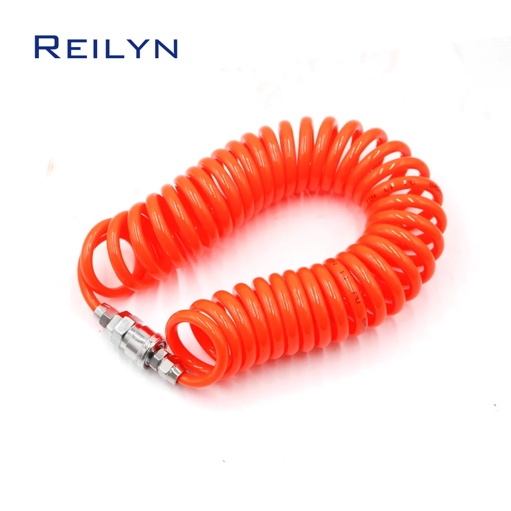 PU8*5mm 6m/9m/12m Air Compressor Hose Tube Flexible Spring Spiral Pipe Air Tool Windpipe High Pressure PU Hose