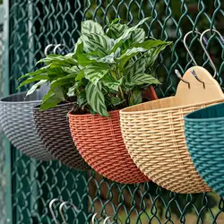 Blumentopf exquisite Wand montage Kunststoff Wandbehang Korb Blumentopf für Outdoor-Garten Balkon Pflanzer Eimer Wohnkultur neu