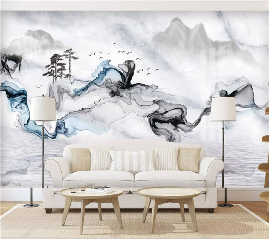 wellyu Customized large mural 3d wallpaper marble gray embroidered simple Nordic light luxury hanging background wallpaper