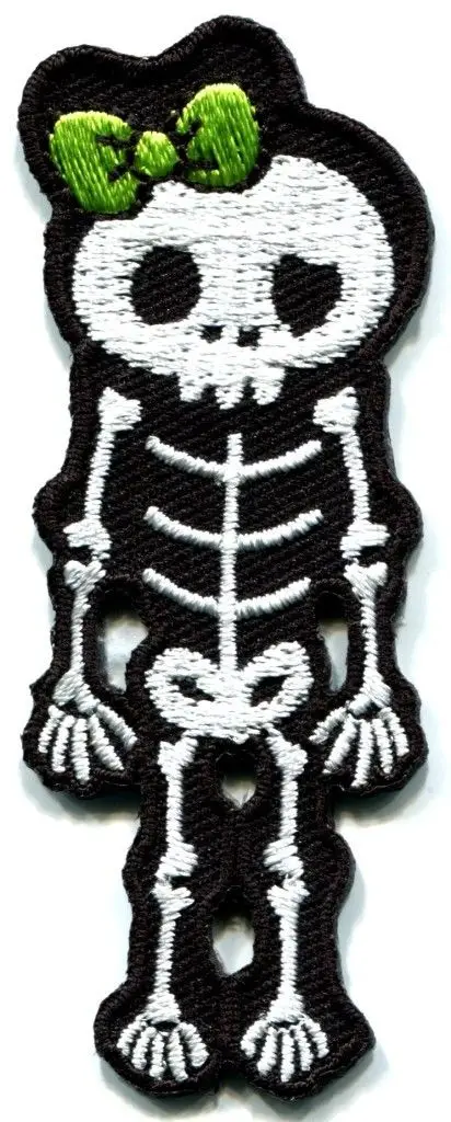 

Hot! Skull skeleton goth horror applique iron-on patch (≈ 2.7 * 7.6 cm)