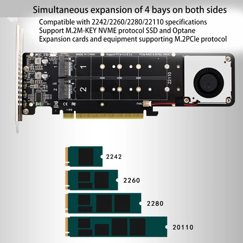 Карта адаптера M.2 NVME на PCIE 2022x16 32Gx4, SSD-адаптер с поддержкой 4,0 22110 2280 2260, преобразователь на рабочий стол PCI-E Express, новинка 2242