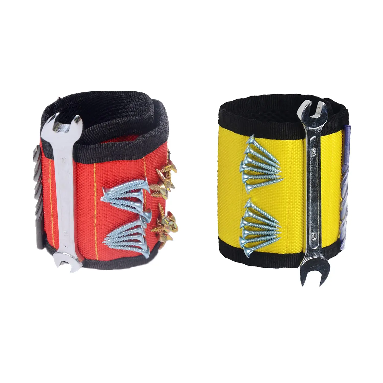 

2 Pcs Tool Belt Magnetic Wristband for Holding Screws, Nails, Drilling Bits Working Tool Electrician Mounting Belt Kit