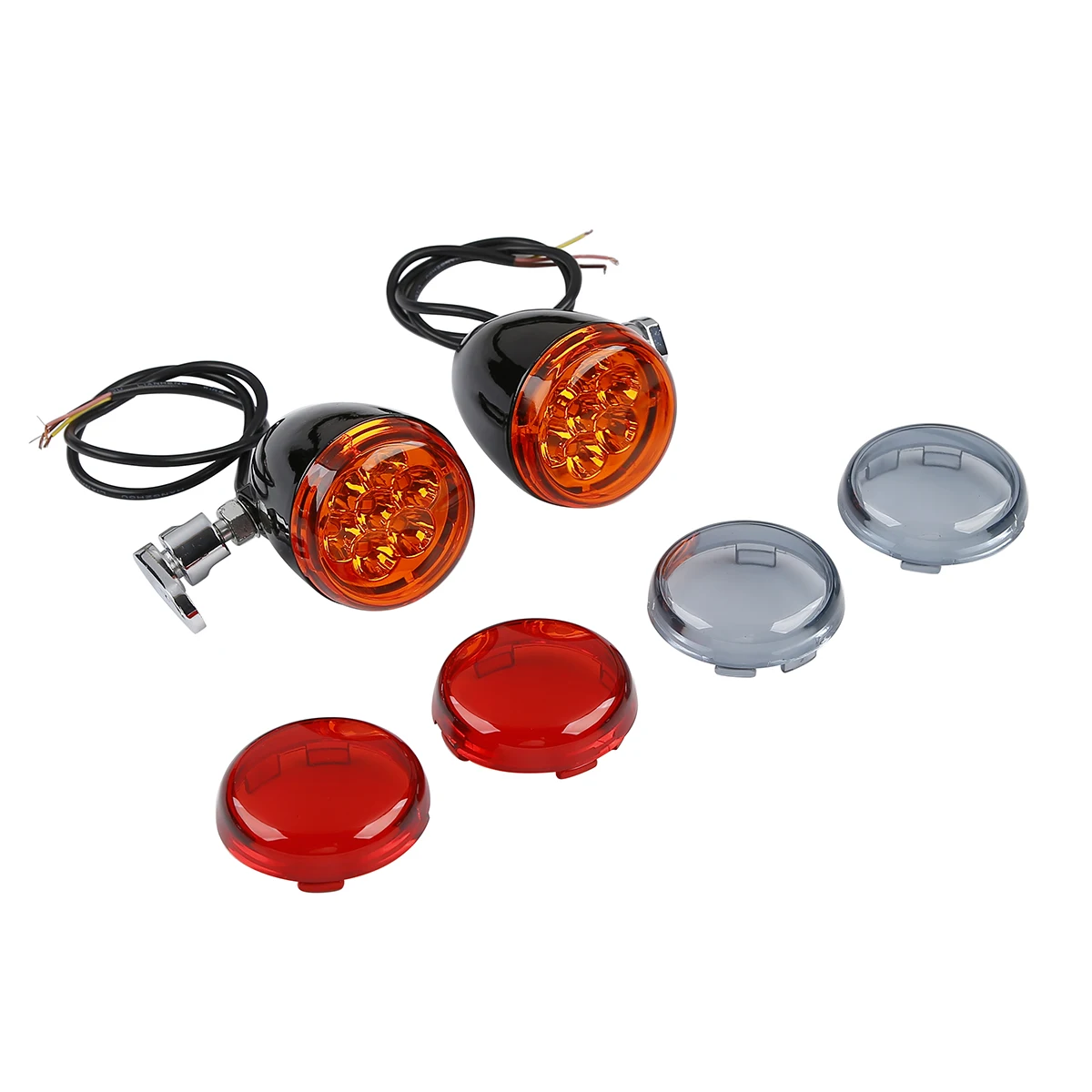 Motorcycle Turn Signals Lights with Bracket For Harley Softail Dyna Super Glide Fat Bob FXDF Custom