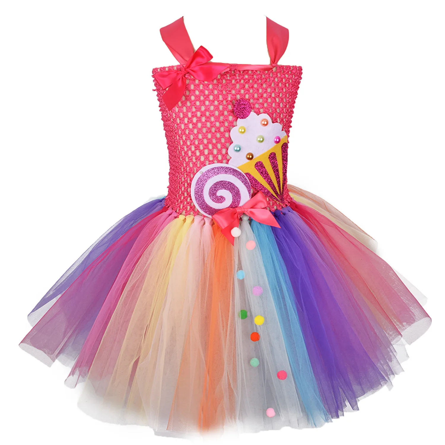 ice cream birthday dress Girl's dress from fruits, bees and ice cream, birthday party 7 US numeric main image 0