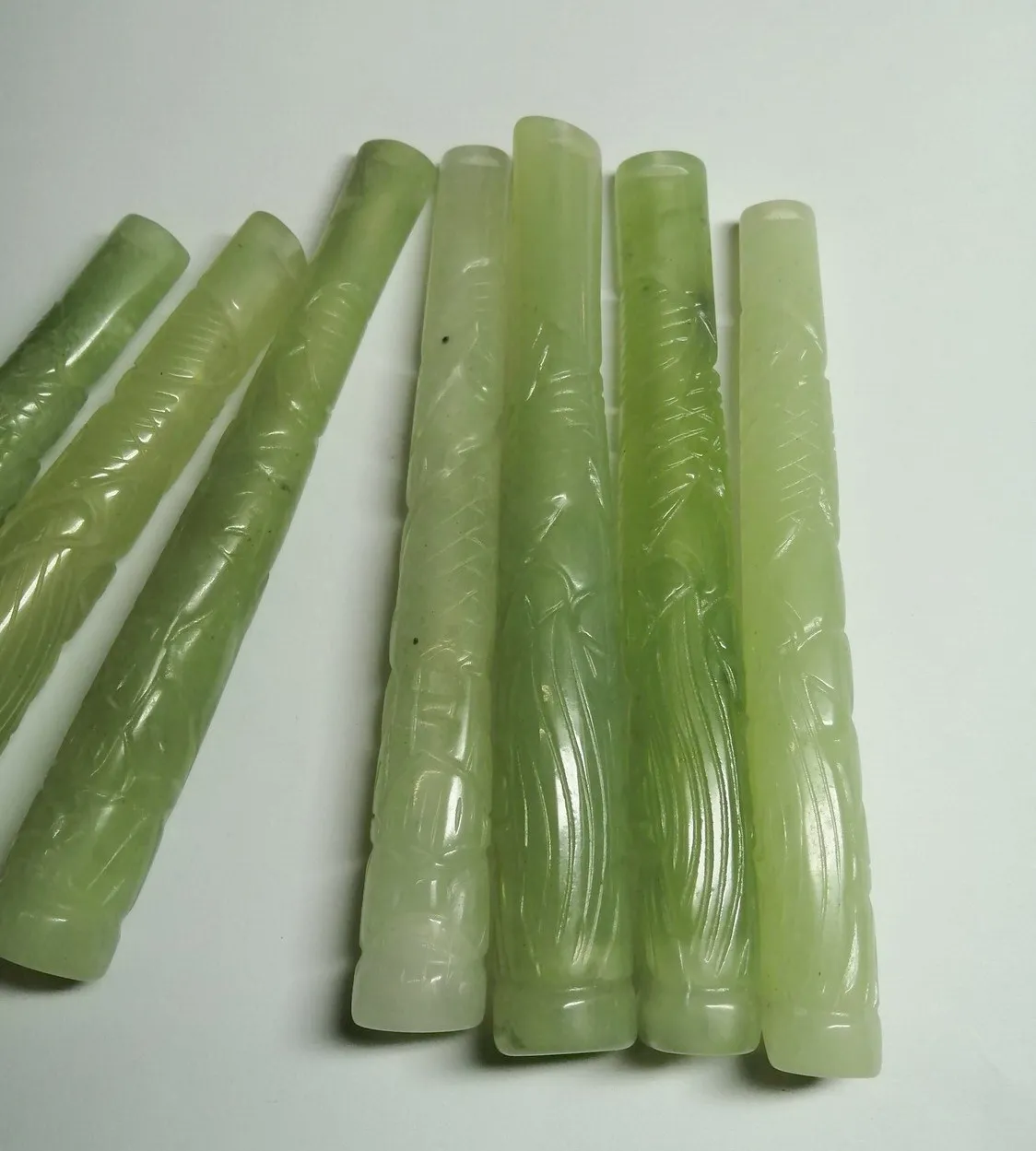 1 قطعة شيوى اليشم الطبيعي اعوج منحوتة التنين حامل السجائر L 95 مللي متر-115 مللي متر #5