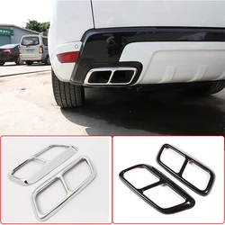 For Land Rover Range Rover Sport 2018 2019 Glossy Black Chrome Stainless Steel Car Exhaust Pipe Cover Trim Accessories