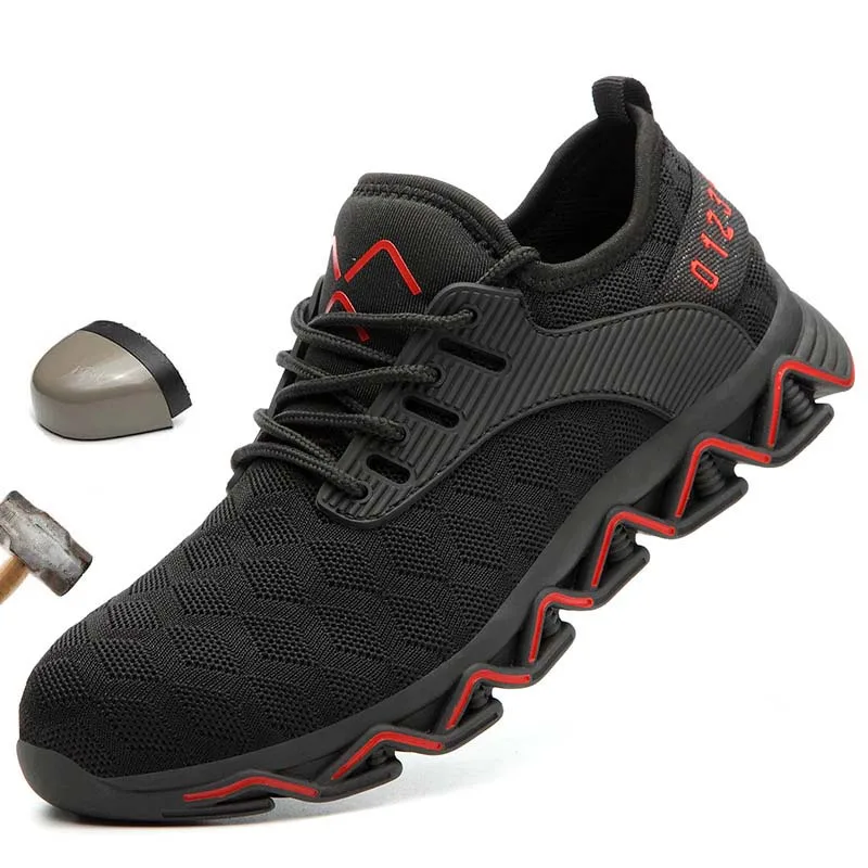 

Work Shoes Plus Size 36-47 Steel Toe Cap Men Women Work Safety Boots Breathable Lightweight Sneakers Casual Male Shoes