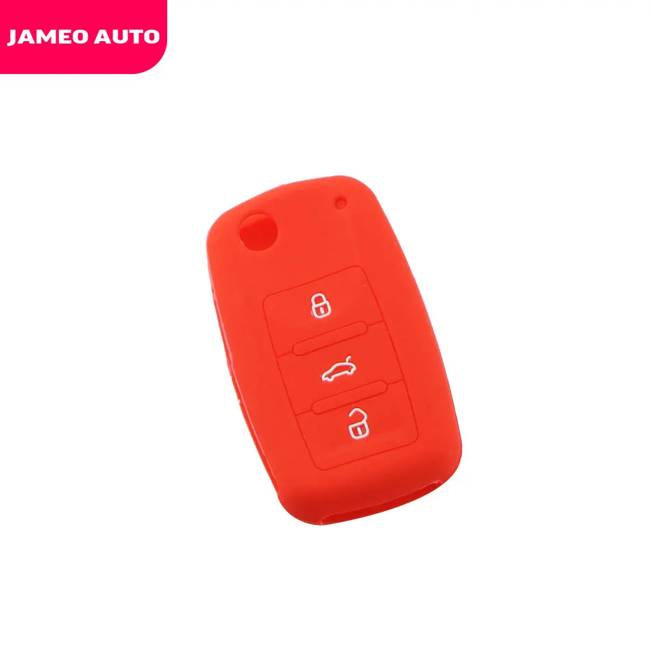 Silica Gel Car Key Cover Case for VW Golf for Skoda Yeti Superb Rapid Octavia for SEAT Leon Ibiza 3 Button Remote Key Shell Case