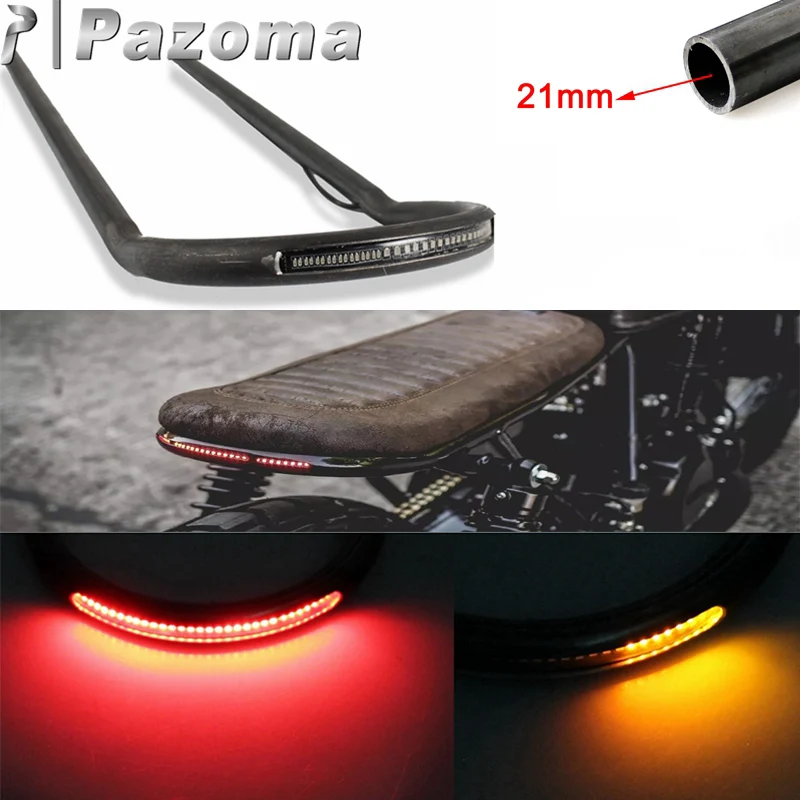 

1" 25mm Cafe Racer Modified Upswept Long Rear Seat Hoop Frame Loop LED Turn Brake Light Kit for Honda CB450 CB360 BMW R90 R80