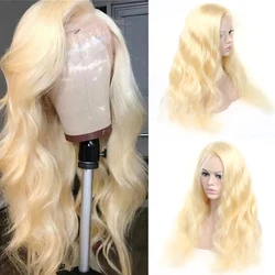 613 Honey Blonde Lace Front Wigs Pre Plucked Brazilian Body Wave Lace Front Human Hair Wigs 13x4 Transparent Lace Wigs 150% Remy