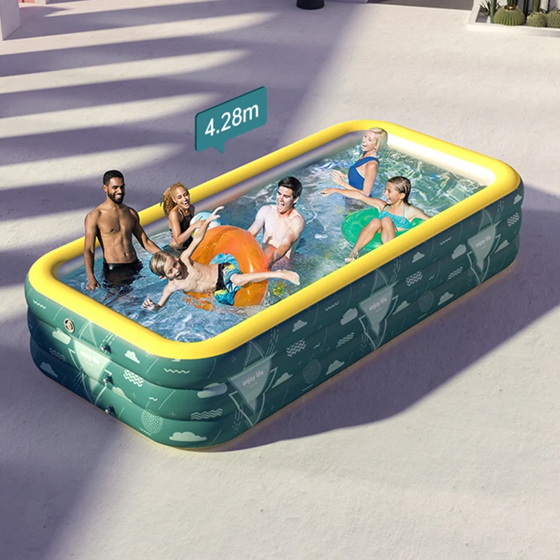 Inflatable Swimming Pool with Automatic Inflation, Durable Large Capacity Storage, Wear-Resistant Suit for Outdoor