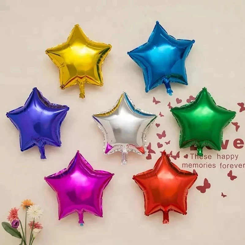 5/10pcs 18inch Love Five-pointed Star Aluminum Film Balloon Metal Helium  Wedding Party Decoration Girl Birthday Engagement Gift