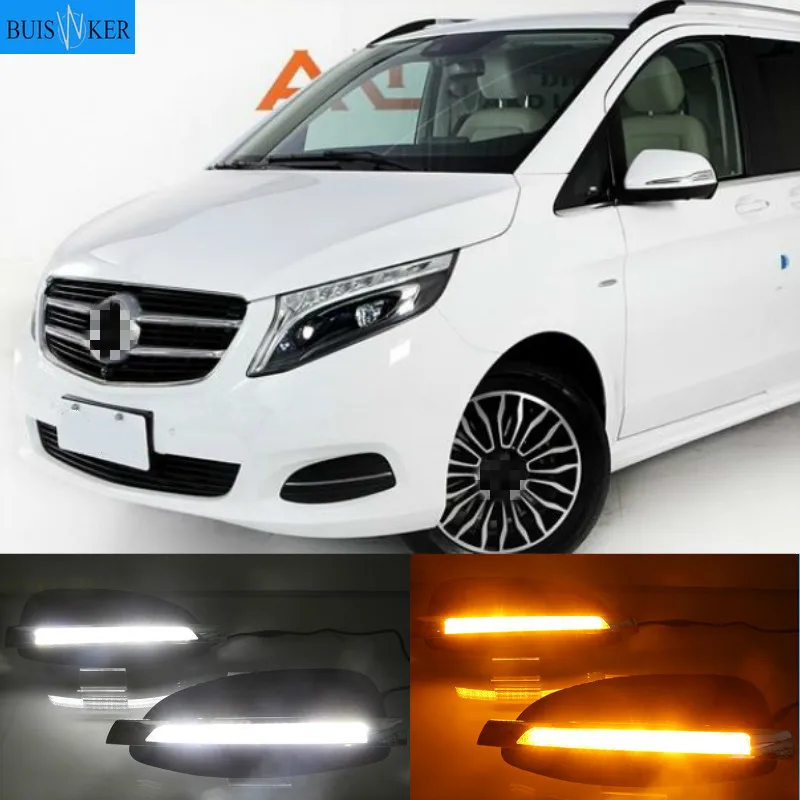 2 SZTUKI świateł do jazdy dziennej LED Akcesoria samochodowe 12V DRL Światło przeciwmgielne do Mercedes Benz V-Class Vito V250 V260 2016 2017 2018