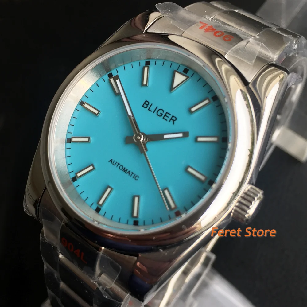 

Bliger 39mm/36mm men's watch sterile sky blue dial sapphire glass stainless steel strap NH35 Miyota tp5000 automatic mechanical