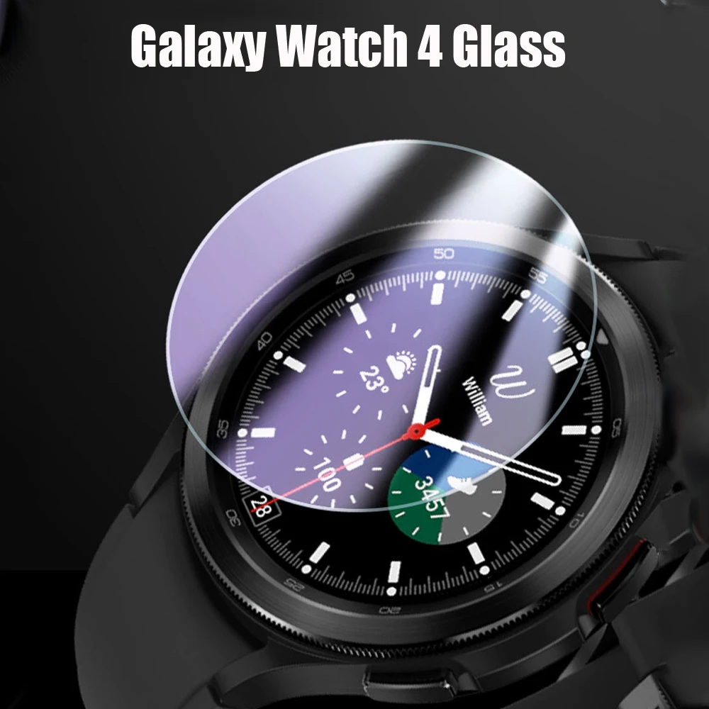 8PCS Premium Tempered Glass Film For Samsung Galaxy Watch 4 44MM 40mm Classic 46MM 42MM Screen Protector Guard Clear HD Cover