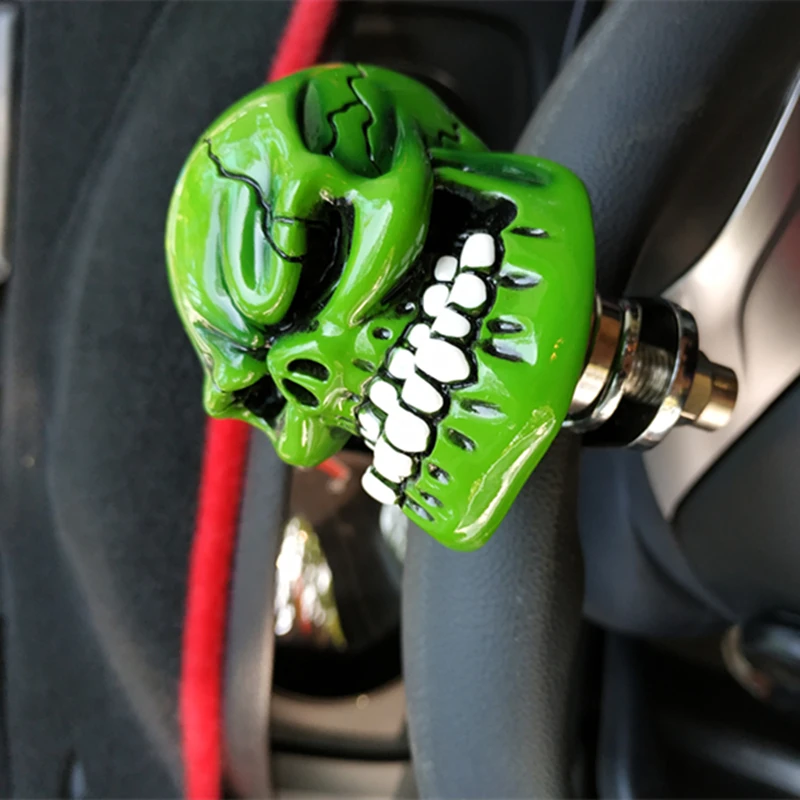 Universal Steering Wheel Spinner Knob Adjustable Skull Head Hand Control Ball Auto Spinner Knob Auxiliary Booster