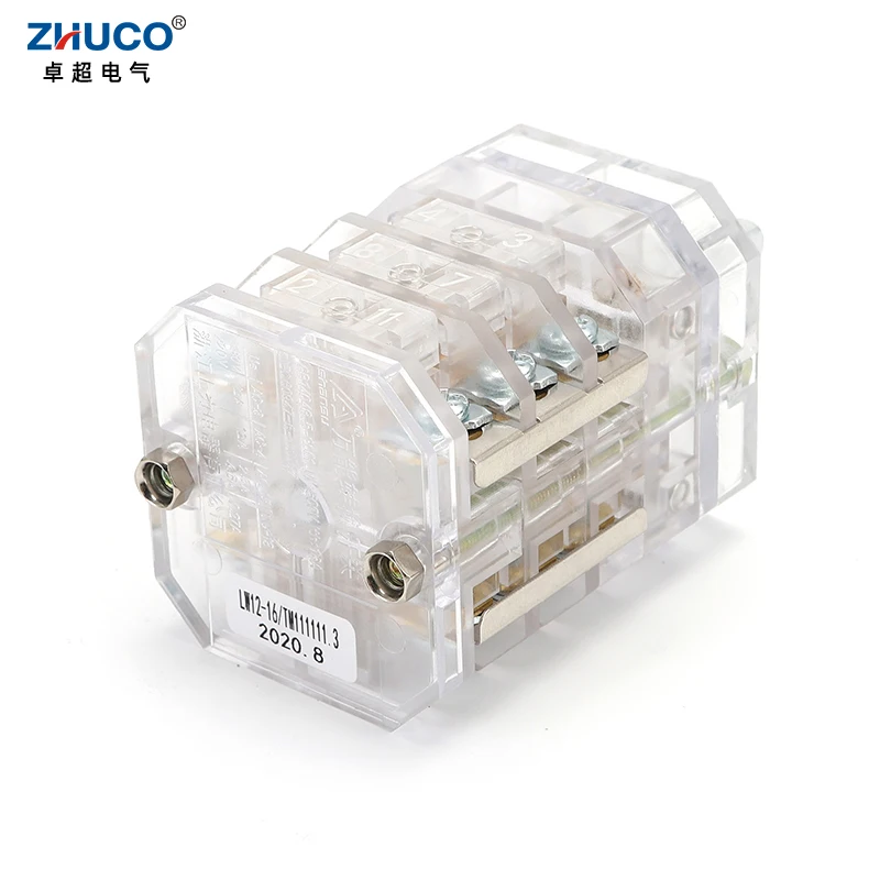 ZHUCO LW12-16/TM111111.3 16A Three Position Three Pole Transparent Univeral Changeover Rotary Cam Switch For Meat Grinder Using