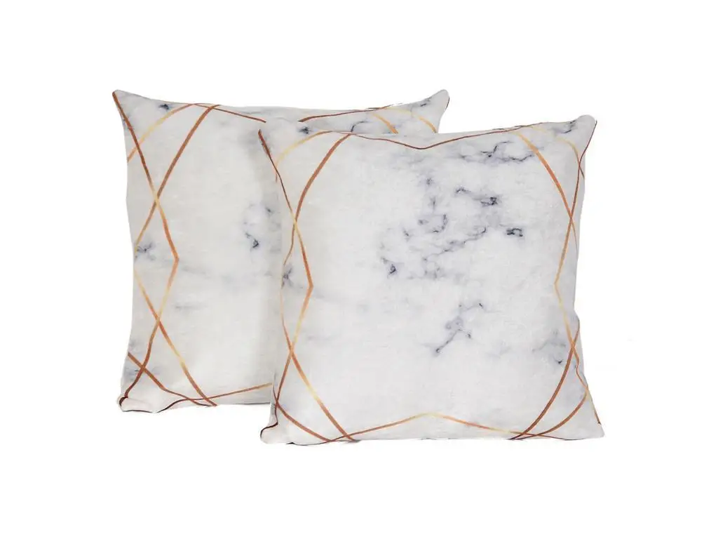 Stars 2 Li Velvet Pillow decorate Case White Gold