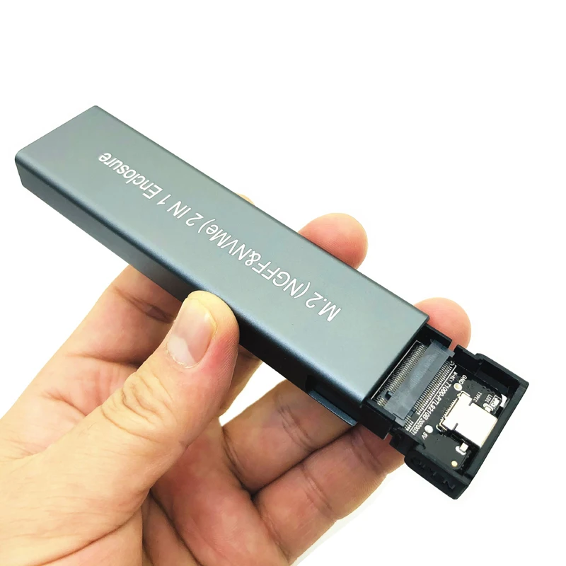 Funda de SSD M2, carcasa NVME, adaptador de SSD M.2 a USB tipo C 3,1 para protocolo Dual NVME, PCIE, NGFF, SATA, clave M/B, caja de disco SSD