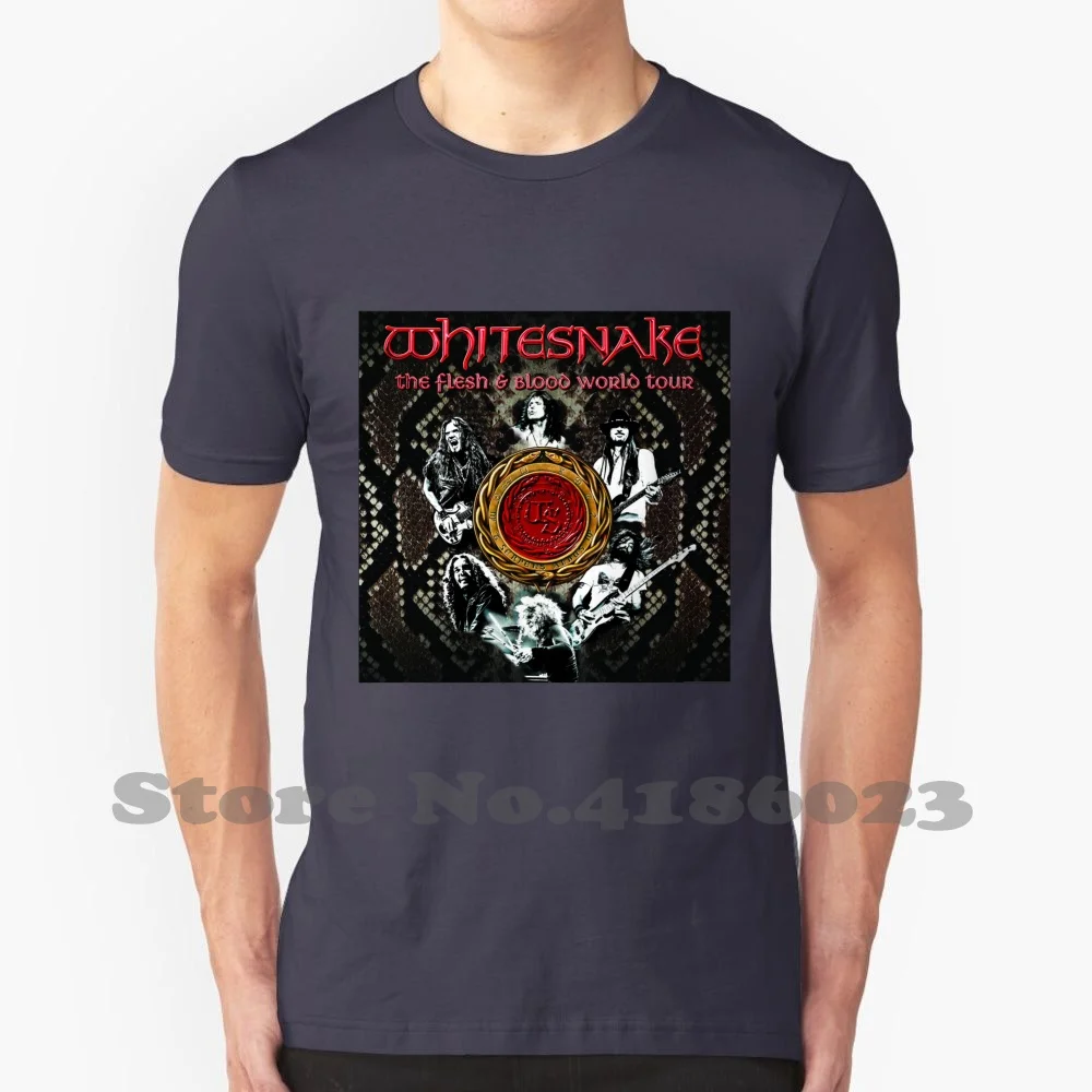 Whitesnake Band Tour 100% Cotton T-Shirt Whitesnake Band Tour