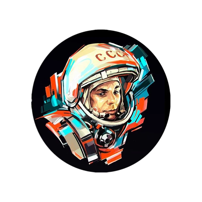 Cartoon Yuri Gagarin Soviet Astronaut Car Sticker Vinyl Auto Accessories Car Window Car Styling Decal  PVC 15cm*15cm