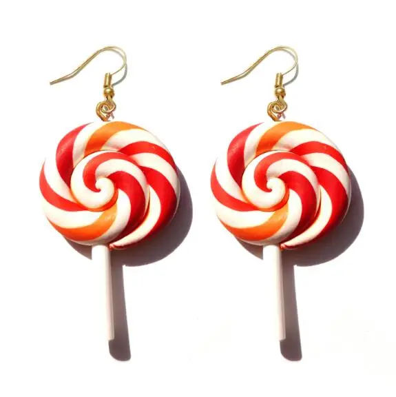 Earring For Women Resin Lollipop Drop Earrings Children Jewelry Custom Made Handmade Cute Girls Cotton Candy Gift image 6