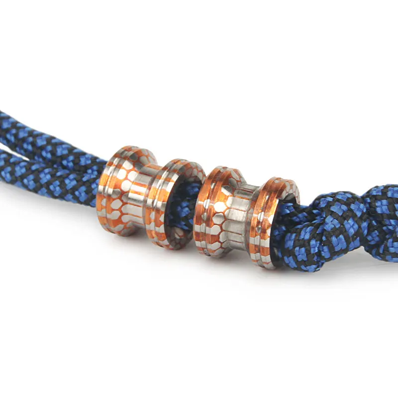 Titanium Tail Pendant DIY Copper Beads Titanium Alloy Paracord Bead Bracelet Keyring Zipper Accessory