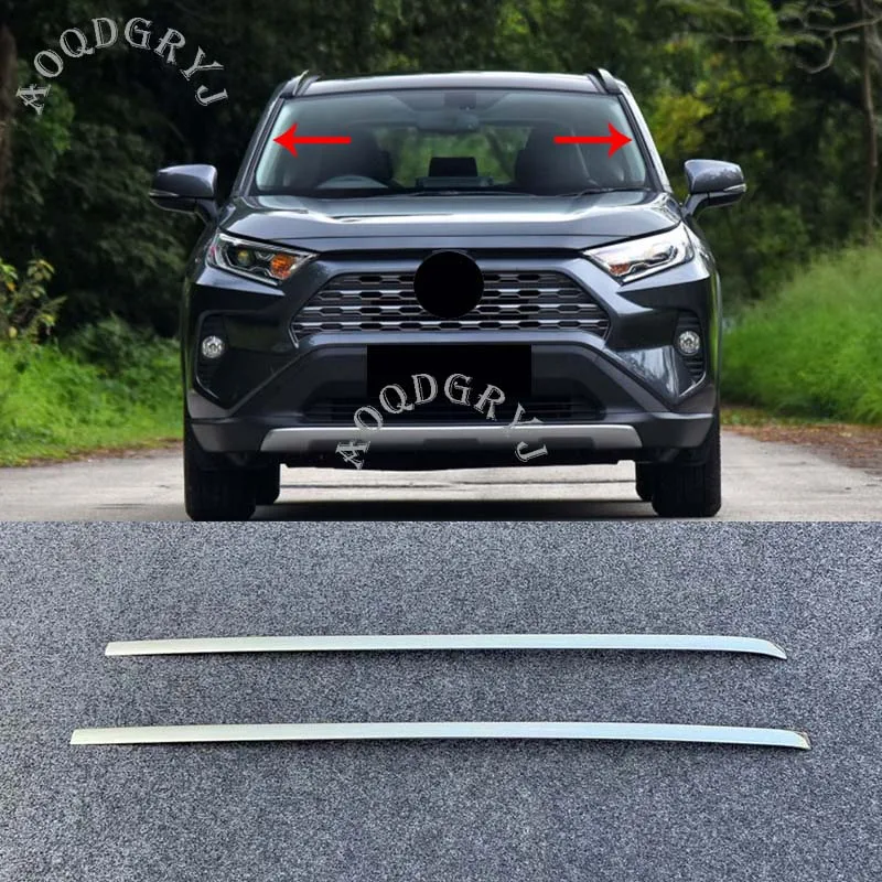 

Car Styling Accessories Front Window Wind Shield Deflector Trim Stainless For Toyota RAV4 2019-2020