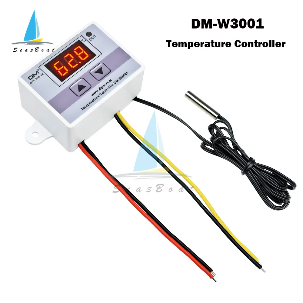 DM-W3001 Digital Temperature Control Microcomputer Thermostat Switch Thermometer Cooling Heating For Incubator 12V 24V 110-220V