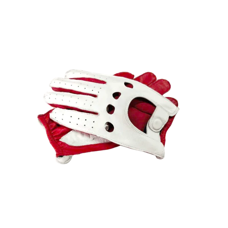 WARENKORB TIGER CAT herren Leder Driving Handschuhe Weiche Lammfell Leder Dünne Fahren Auto Mode kurze handgelenk – Detail 5