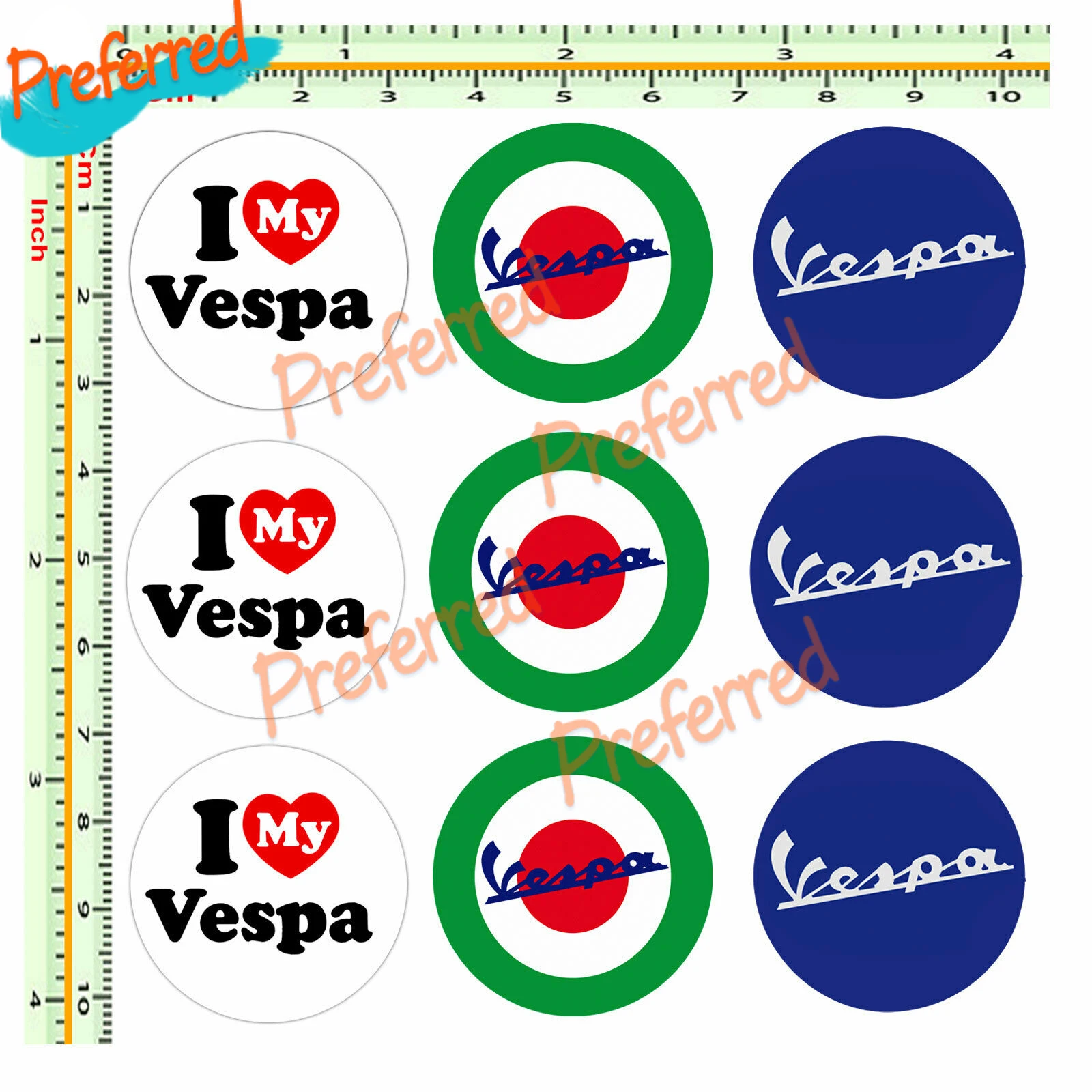 

Stickers Ball Plate Vespa Car Bike Italian Flag Sticker License Plate 9 Pcs for Your All Cars Racing Laptop Helmet Trunk