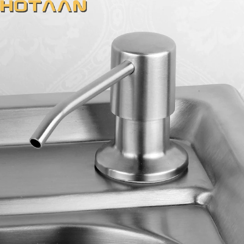 Stainless Steel 300ml Kitchen Hand Sanitizer Sink Liquid Soap Detergent Dispenser Pump Storage Holder PE Bottle 