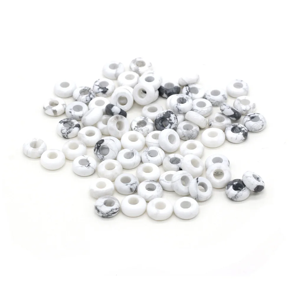 Großhandel 100 Stück Natursteinperlen, großes Loch, Abacus-Form, Agts-Steinperlen für die Herstellung von Schmuck, Halsketten, Loch 4 mm, Größe 5 x 10 mm – Detail 8